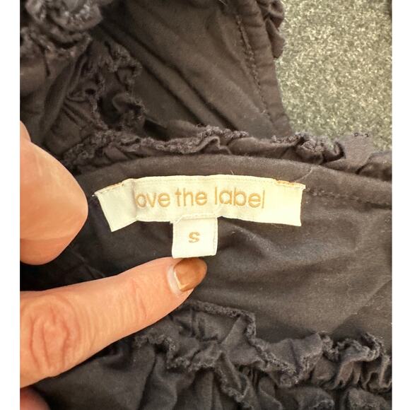 Love the Label Black Black Poplin Ruffled Tiered Deep-V Maxi Dress, Size S, NWOT - Picture 7 of 10